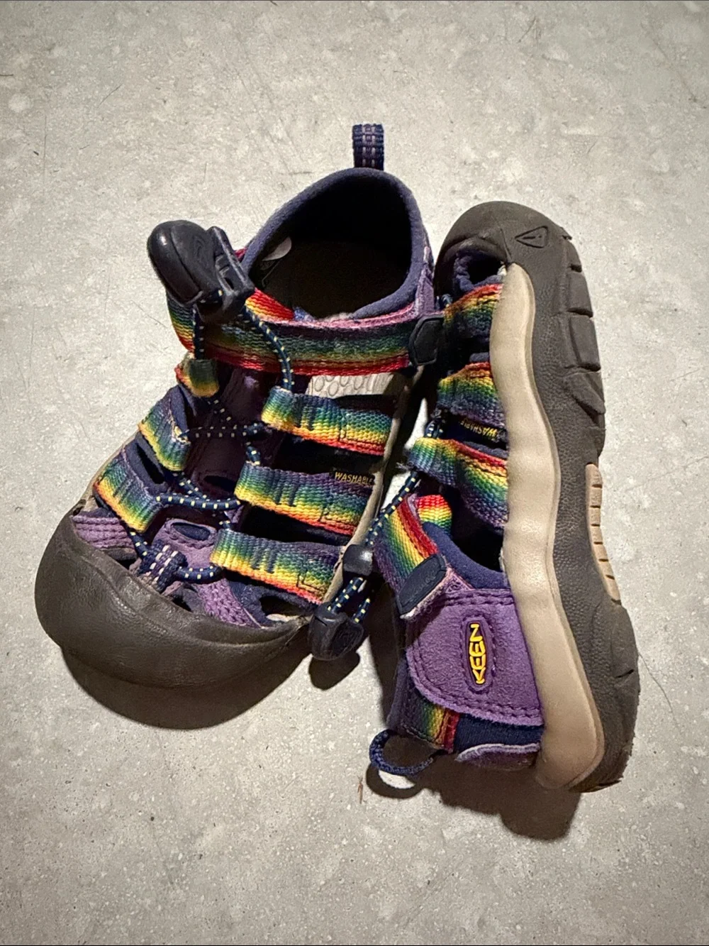 KEEN Kids Purple Sandals with Rainbow Straps